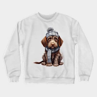 Winter German Wirehaired Pointer Dog Crewneck Sweatshirt